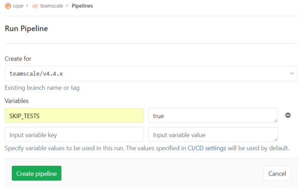Skipping tests in Gitlab CI example