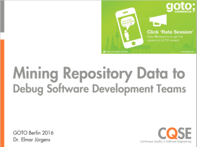 Presentation GOTO Berlin 2016: Mining Repository Data to Debug Software Development Teams