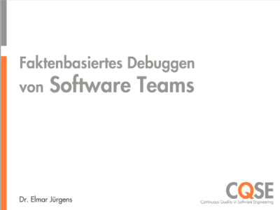 Vortrag Java Forum Stuttgart 2017: Faktenbasiertes Debuggen von Software Teams