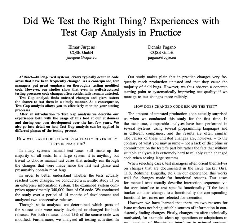 Test Gap Analysis