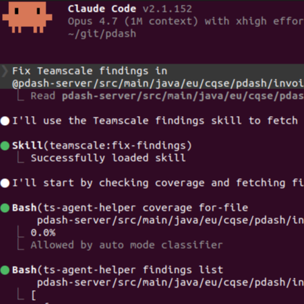 Teamscale Claude plugin usage - part