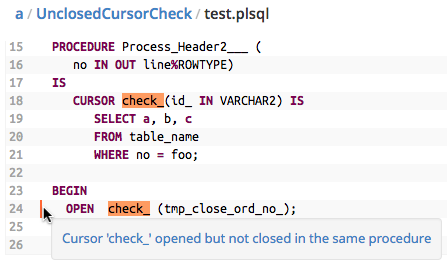 Unclosed Cursor Finding in the Code